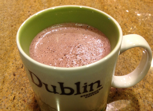 Healthy hot chocolate smoothie